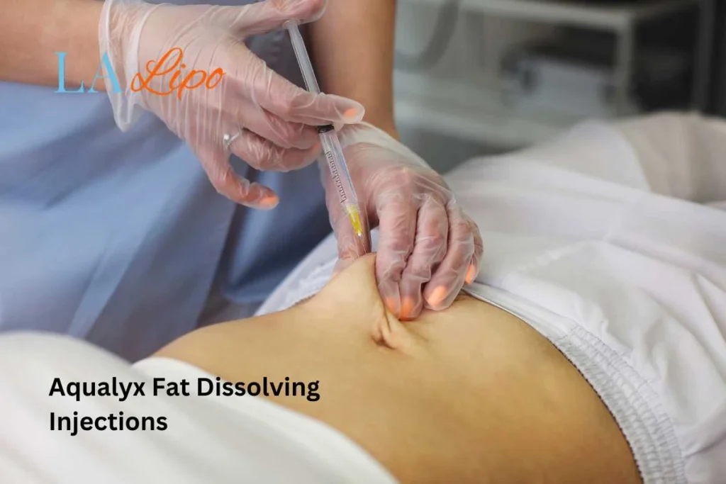 woman having fat dissolving injections Wimbledon in the stomach
