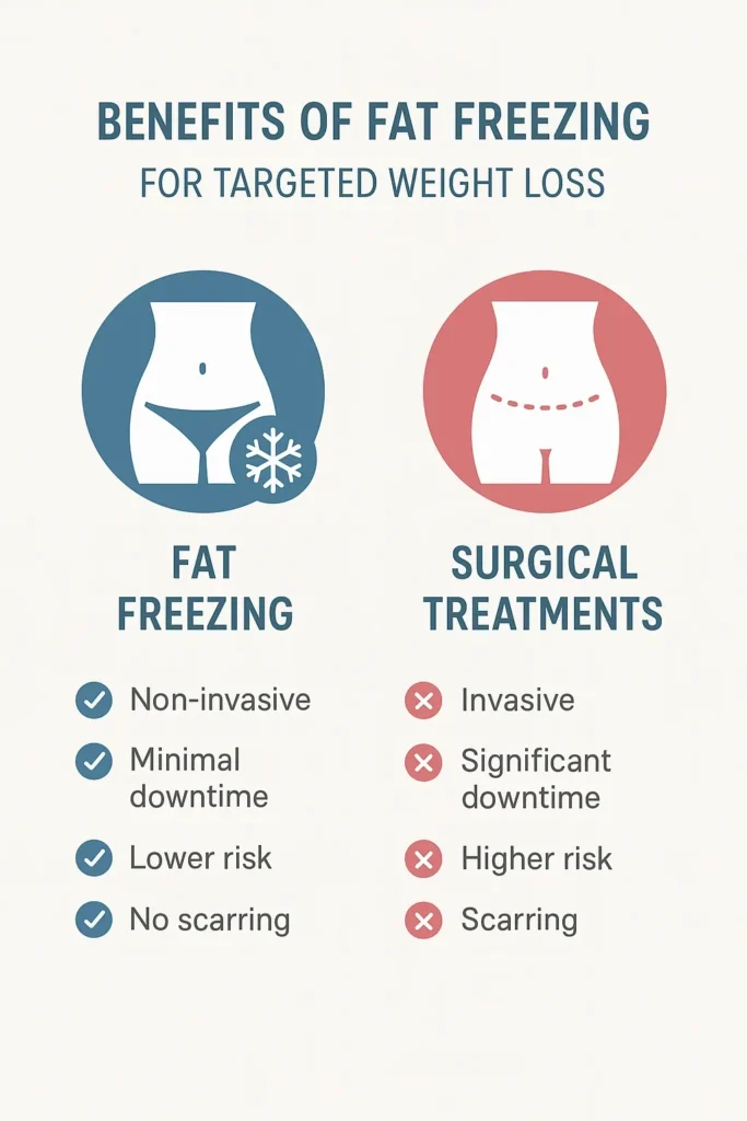 graphic showing the benefits of fat freezing Wimbledon