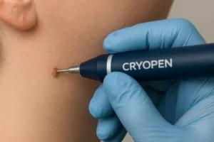 Person receiving skin tag removal Wimbledon